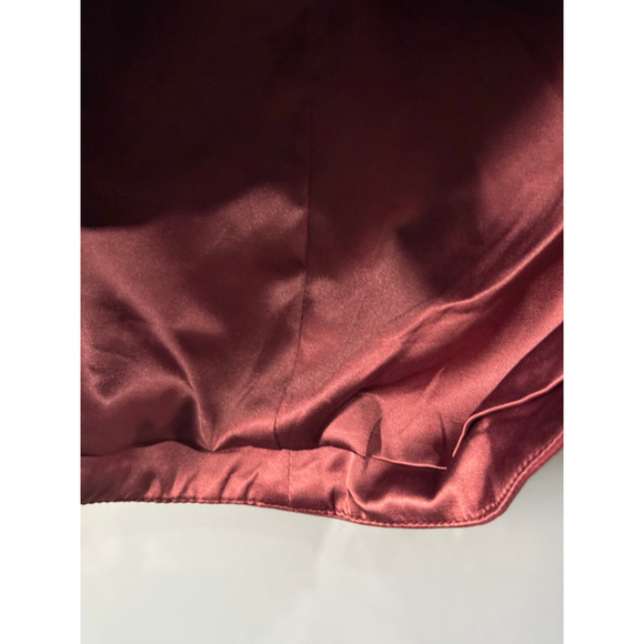 Bardot Burgundy Faux Leather Mini Skirt Silver Buttons Size US 2 XXS Pre-Owned - Picture 3 of 8